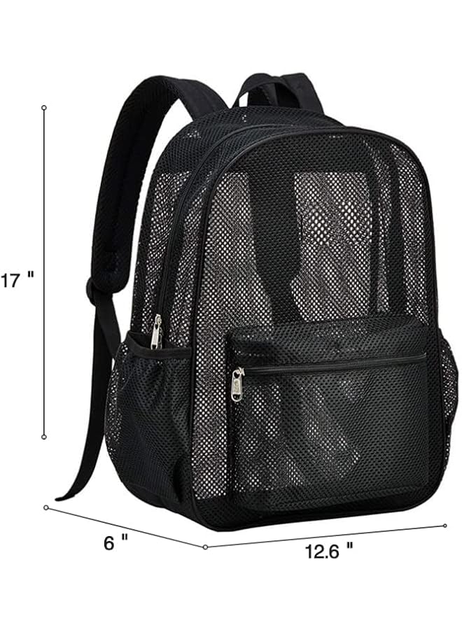 PROMASS Mesh Backpack,See Through Mesh Bookbag Semi-Transparent Student Backpack For Swimming Beach Outdoor Sports - Image 4