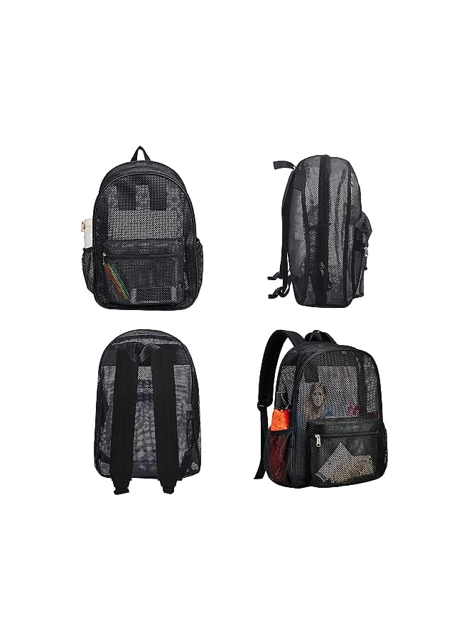 PROMASS Mesh Backpack,See Through Mesh Bookbag Semi-Transparent Student Backpack For Swimming Beach Outdoor Sports - Image 5