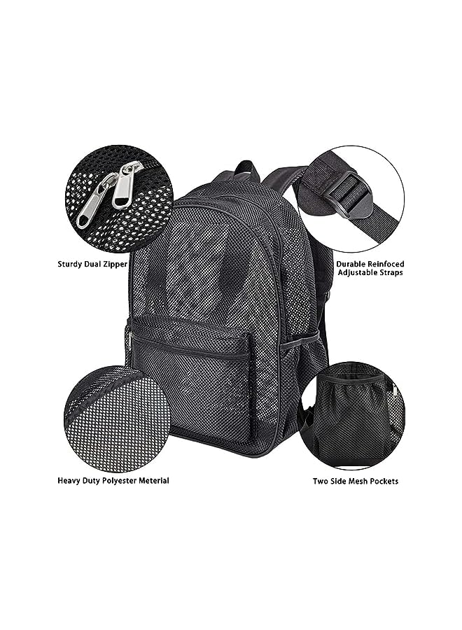 PROMASS Mesh Backpack,See Through Mesh Bookbag Semi-Transparent Student Backpack For Swimming Beach Outdoor Sports - Image 3