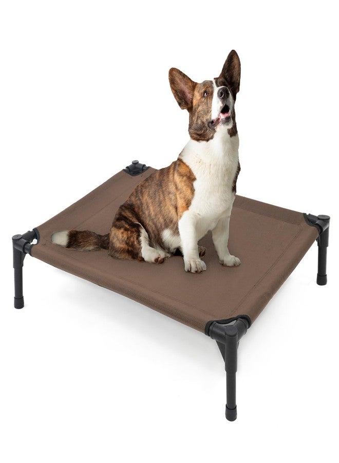 Garnpet Elevated Dog Bed for Medium Dogs, Raised Dog Cot Fits Up to 150 LBs, Heavy Duty Pet Cots with Durable Supportive Teslin Recyclable Washable Mesh, Indoor & Outdoor Pet Bed, Brown - Image 1