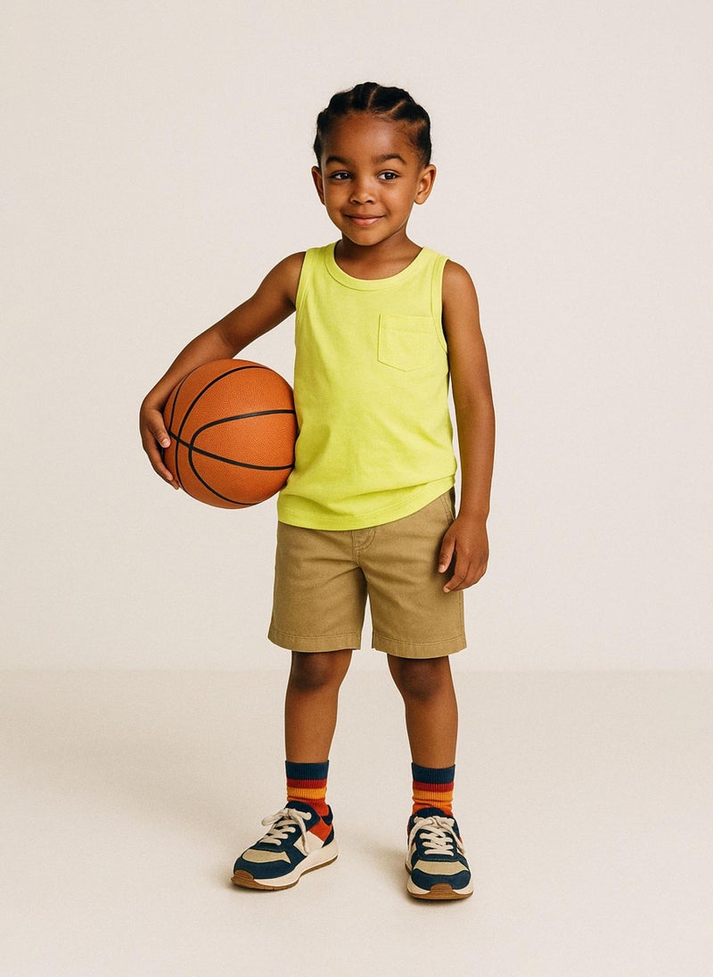 مينوتي تيشيرت أطفال بلا أكمام مع جيب على الصدر - Image 1