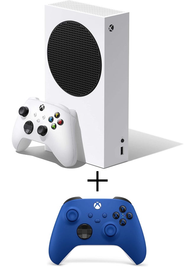 مايكروسوفت وحدة تحكم رقمية Xbox Series S بسعة 512 جيجابايت مع وحدة تحكم لاسلكية إضافية باللون الأزرق - Image 1