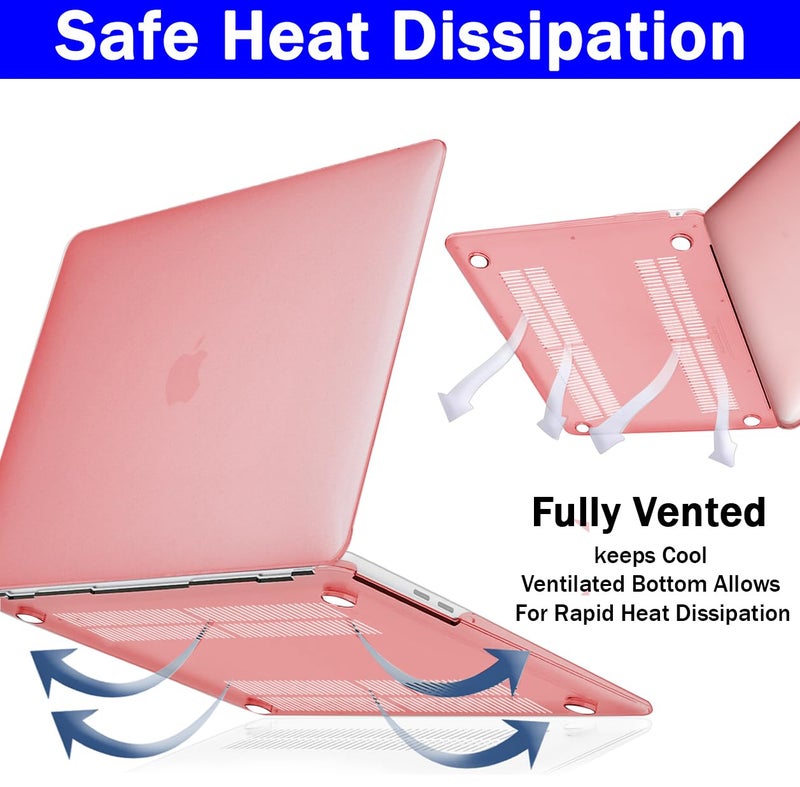 Gioia Bazaar Compatible with MacBook Air 13 inch Case Cover 2010-2017 Release A1369/A1466 Chip, Protective Plastic Hard Shell Case Cover (Matt Light Pink) - Image 5