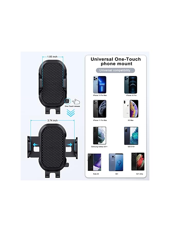 Zaboon Phone Holder for Car, Freely Adjustable Base, Mobile Phone Holder With Flexible Gooseneck, Universal Compatible With iPhone 11 Pro XS Max XR X 8, Samsung Galaxy S10 Plus S9 S8 S7 Note 10 - Image 2