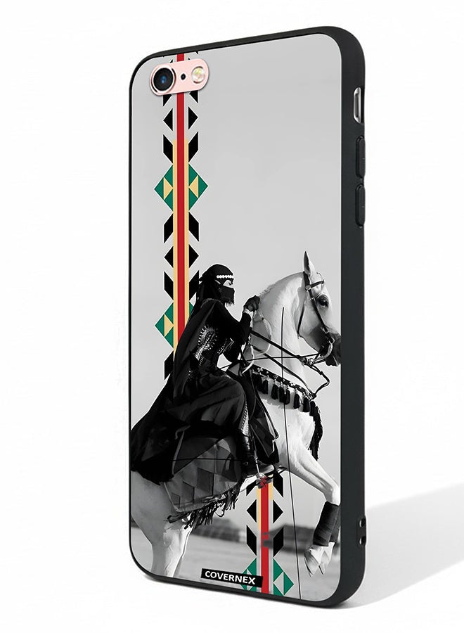 Covernex Apple iPhone 6 Protective Case Cover Printed Featuring Woman on Horseback with Sadu Accents - Image 1