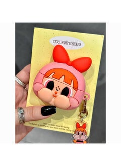 Mind Secret Force Earphone Case Suitable For Airpods4 Apple Wireless Bluetooth Earphone Case Apple 1/2/3/Pro2-Color:Pink Hood Orange-haired Little Policewoman + Pendant-Applicable Models:Airpods 3rd Generation