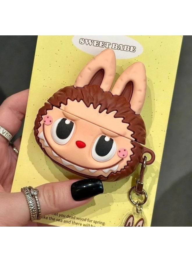 Generic - Mind Secret Force Earphone Case Suitable For Airpods4 Apple Wireless Bluetooth Earphone Case Apple 1/2/3/Pro2-Color:Pink Hood Orange-haired Little Policewoman + Pendant-Applicable Models:Airpods 3rd Generation - Image 1