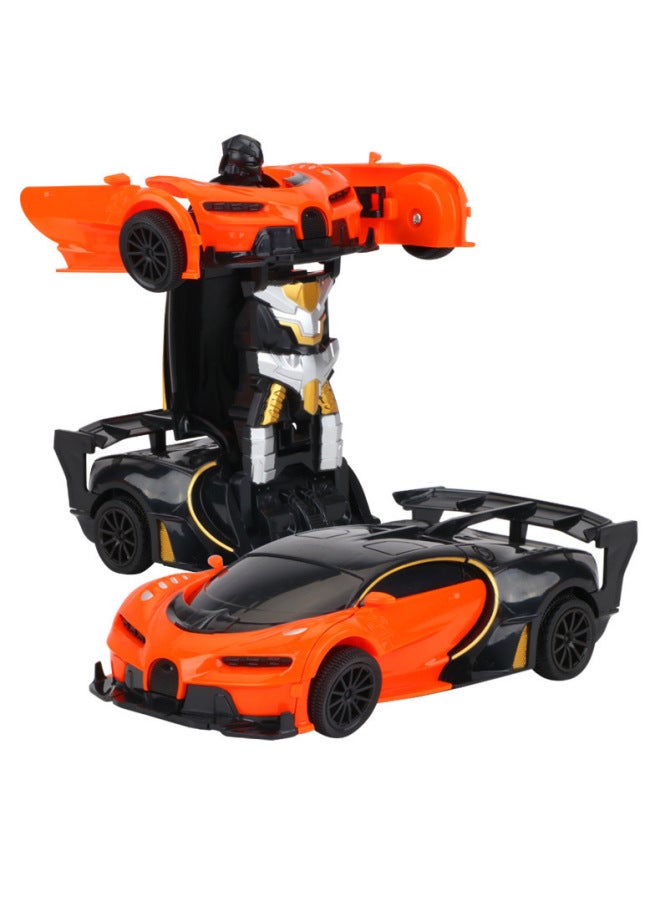Children's Deformation Remote Control Car Robot Boy Toy Car Electric Induction Remote Control Car Stall Toy Wholesale-Color:5051M Impact Deformation (orange)-Proportion:1:18 - Image 1