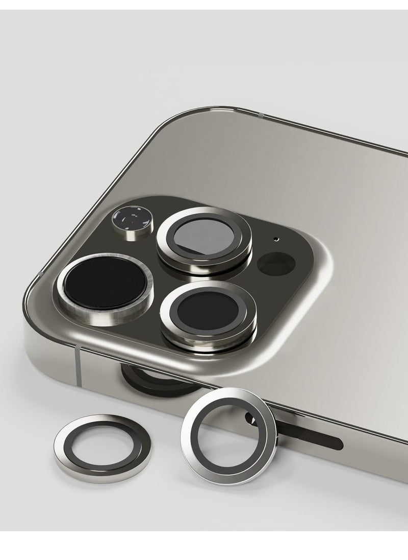 vesus Camera Lens Protectors for iPhone 15 Pro and 15 Pro Max, Aluminum Edging AR Lens Defender Scratch-Resistant, Transparent Camera Glass Grade Protective Cover (Natural Titanium) - Image 5