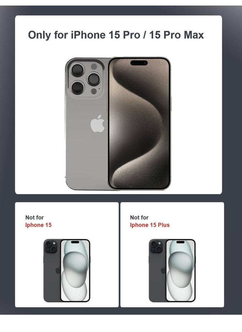 vesus Camera Lens Protectors for iPhone 15 Pro and 15 Pro Max, Aluminum Edging AR Lens Defender Scratch-Resistant, Transparent Camera Glass Grade Protective Cover (Natural Titanium) - Image 3