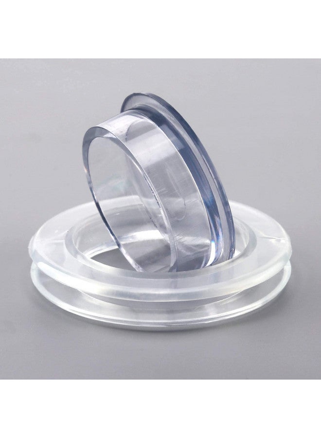 AIEX AIEX 2 Inch 2 Set Patio Table Umbrella Hole Ring and Cap Set Silicone Transparent Including 2 Rings and 2 Stoppers  - Image 2