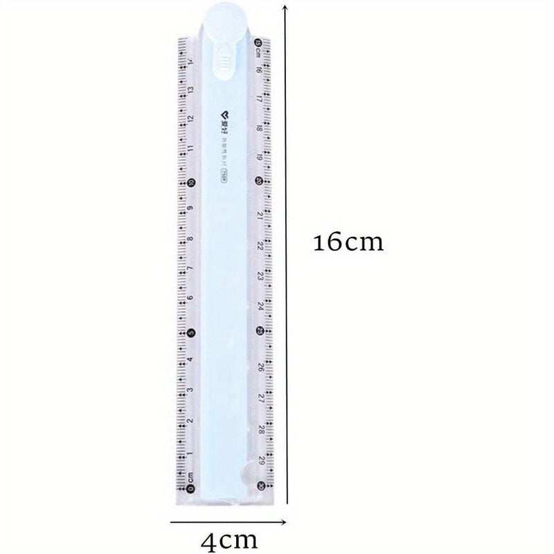 2 Pcs Green and Pink Transparent Plastic Folding Geometric Rulers for Students - Image 4