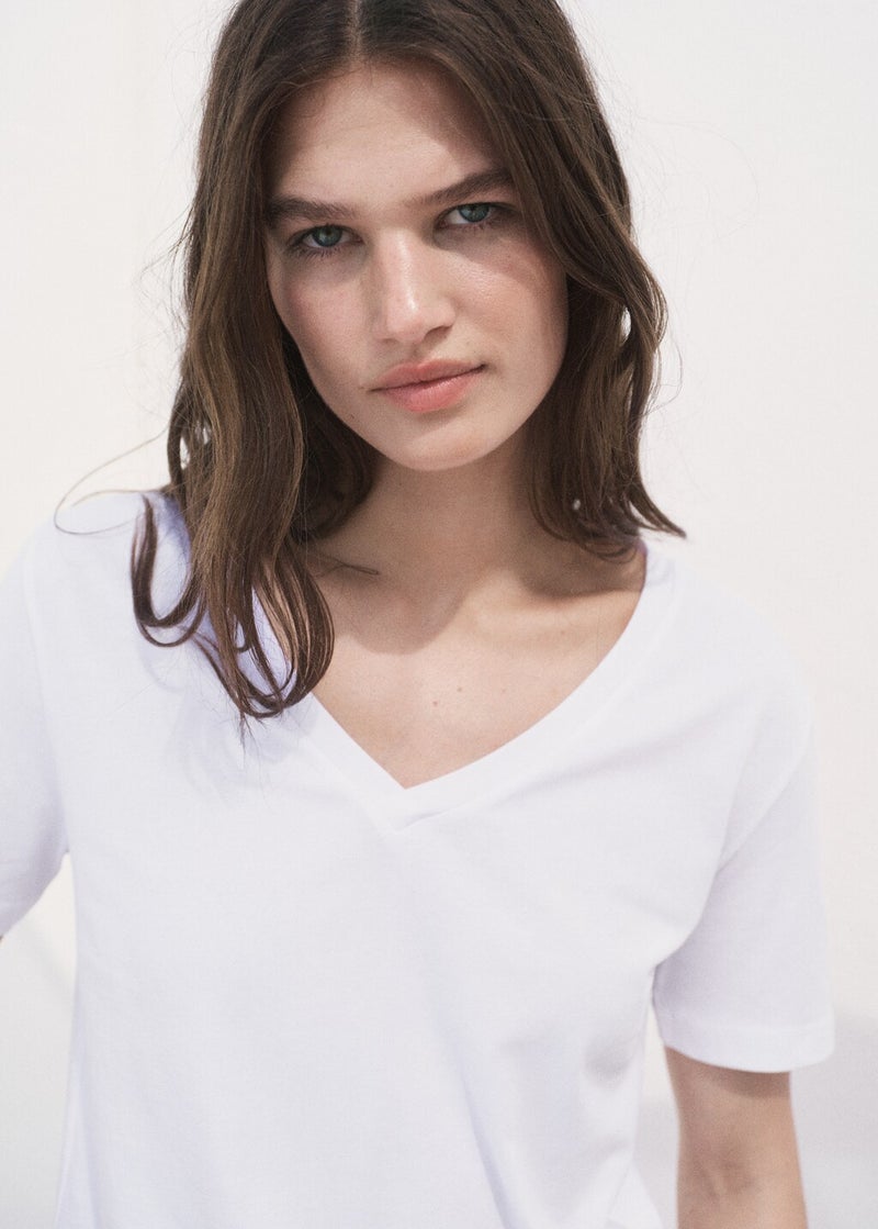 MANGO V-neck cotton T-shirt - Image 3