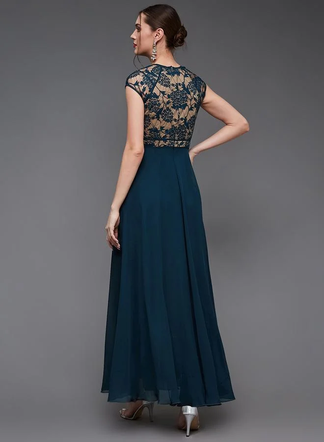 Miss Chase Lace Bodice Chiffon Dress