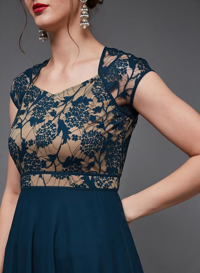 Miss Chase Lace Bodice Chiffon Dress  - Image 4