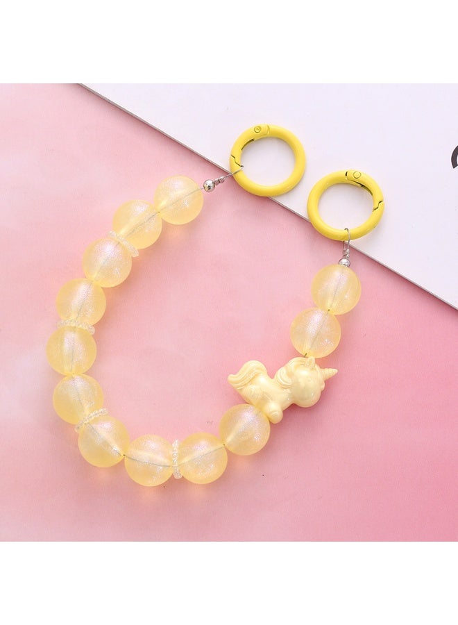 NIBEMINENT Phone Charm/ Chain Strap for Women Girls,K2038 Unicorn Cell Phone Case Lanyard Wrist Strap，Pink