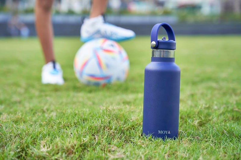 Moya 'Seashell' 350ml Insulated Sustainable Water Bottle Powder Blue - Image 3