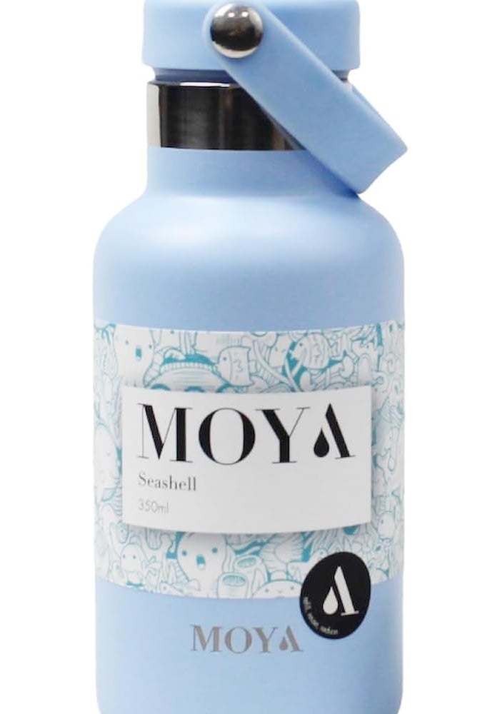 Moya 'Seashell' 350ml Insulated Sustainable Water Bottle Powder Blue - Image 1