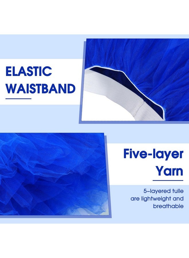 Zhanmai 5 Layered Tutu Skirt for Kids Tulle Tutu Skirt with Tube Socks Princess Runners Costumes Cosplay for Girls Kids (Dark Blue)  - Image 5