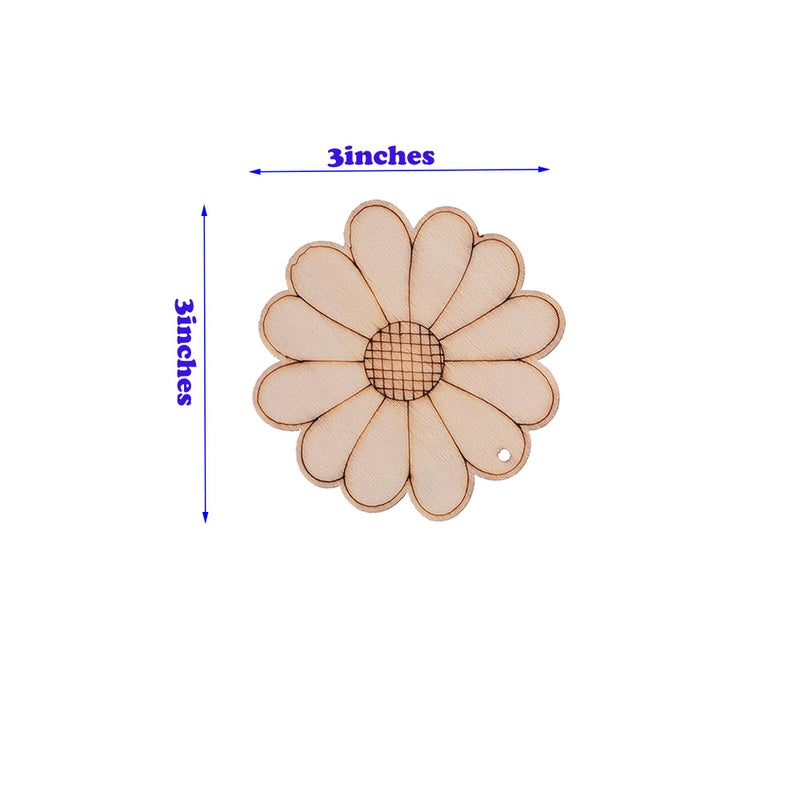 Jsehchya 54PCS Unfinished Blank Wooden Cutouts Craft for Kids,Suit for Children's Painting DIY Room Decoration Gift Giving Surprise (54 Insect) - Image 4