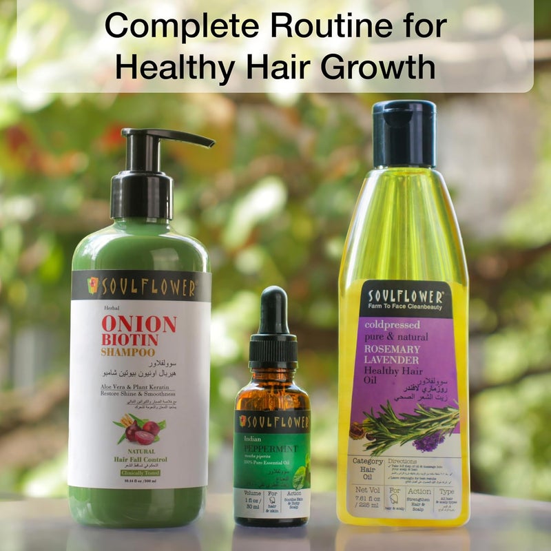 Soulflower Rosemary Lavender Oil For Healthy Hair, Scalp, Hair Roots - 100% Pure & Natural Undiluted Coldpressed Oil, 225 ml - Image 5