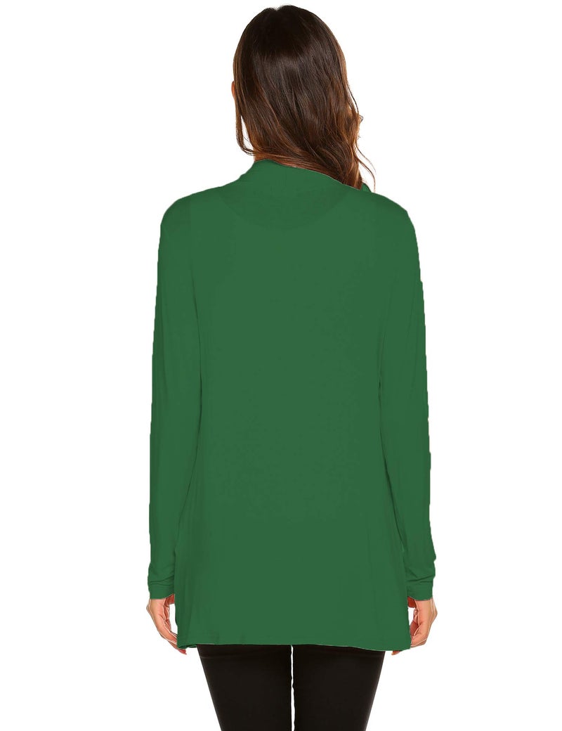Newchoice Womens Long Open Front Lightweight Cardigans Soft Drape Loose Long Sleeve Flowy Summer Cardigans (Green, XL) - Image 5