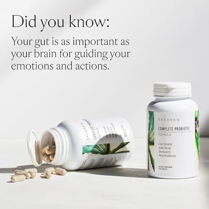 SAKARA Complete Probiotic - Prebiotics and Probiotics for Women Digestive Health Supplements, Supports Bloating, Immune System & Skin Radiance, Gut Health for Women with 3 Billion CFU's - 180 Capsules - Image 3