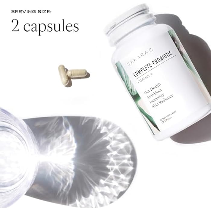 SAKARA Complete Probiotic - Prebiotics and Probiotics for Women Digestive Health Supplements, Supports Bloating, Immune System & Skin Radiance, Gut Health for Women with 3 Billion CFU's - 180 Capsules - Image 4