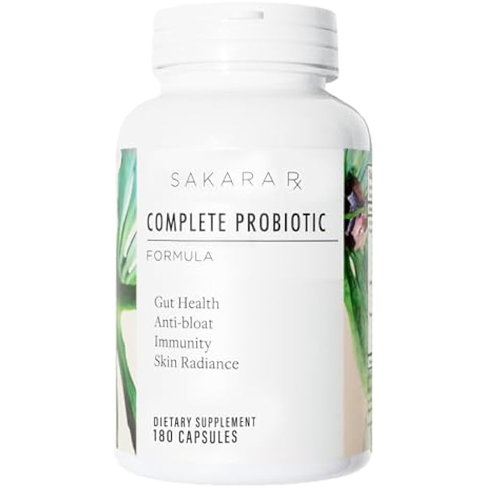 SAKARA Complete Probiotic - Prebiotics and Probiotics for Women Digestive Health Supplements, Supports Bloating, Immune System & Skin Radiance, Gut Health for Women with 3 Billion CFU's - 180 Capsules - Image 1