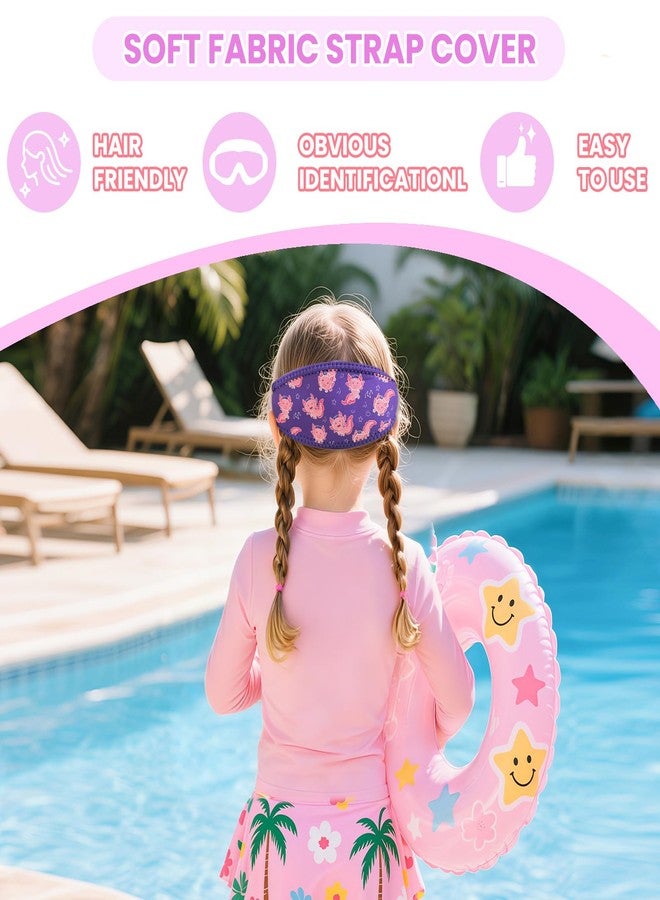 EHZYP Toddler Swim with Axolotl Fabric Strap No Tangle Pain-Free, Anti-Fog Swimming Pool Goggle No Leak for 3-15 YearsToddlers Girls Boys（Purple） - Image 4