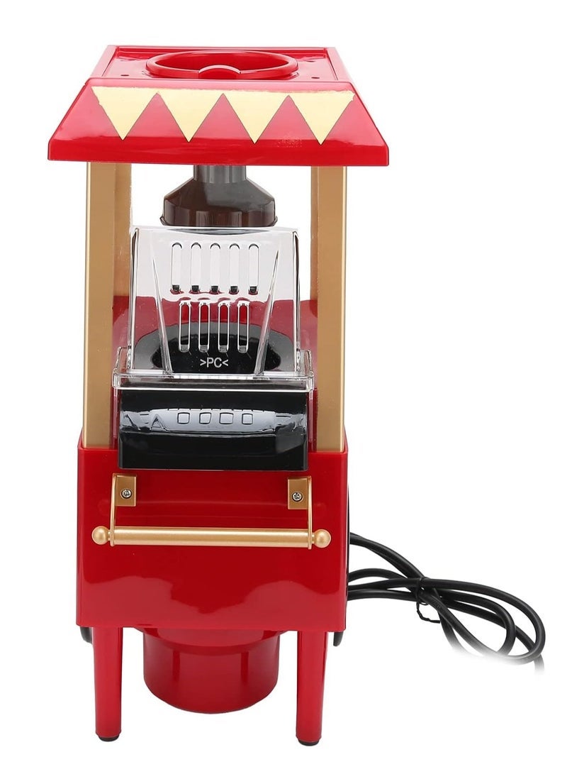 TIGER Mini Popcorn Maker  Automatic Popcorn Machine  Red Retro Popcorn Maker | Household Hot-Air Popcorn Popper for Home, Movie Nights, and Parties | Easy to Use Electric Popcorn Maker | Perfect Birthday Gift for Kids & Adults (UK) - Image 1