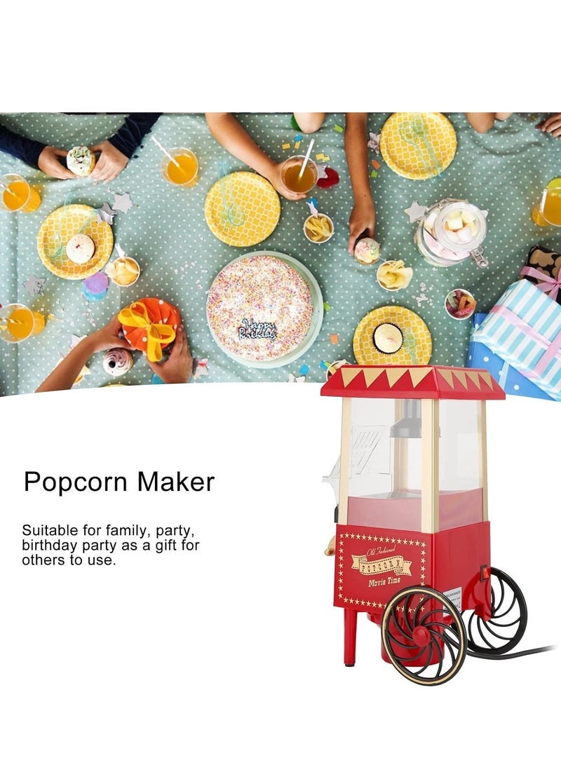 TIGER Mini Popcorn Maker  Automatic Popcorn Machine  Red Retro Popcorn Maker | Household Hot-Air Popcorn Popper for Home, Movie Nights, and Parties | Easy to Use Electric Popcorn Maker | Perfect Birthday Gift for Kids & Adults (UK) - Image 3