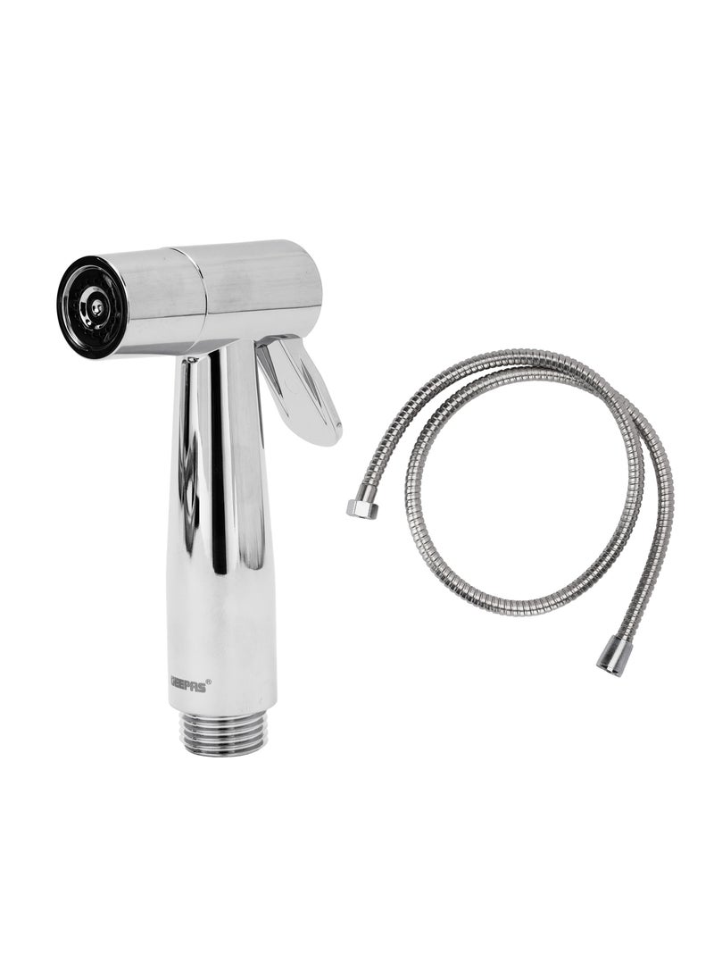 GEEPAS Geepas Polo Shattaf Set- GSW61130, Soft Spray Non-Stop Water Jet with Easy Switch On High-Quality ABS Material, G1/2" Thread| Suitable Water Temperature- 60-Degrees Celsius For Bathroom Use Silver  - Image 1