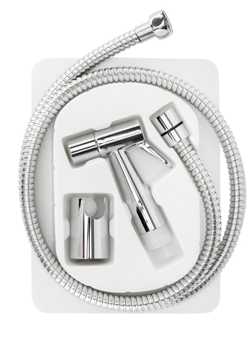 GEEPAS - Geepas Polo Shattaf Set- GSW61130, Soft Spray Non-Stop Water Jet with Easy Switch On High-Quality ABS Material, G1/2" Thread| Suitable Water Temperature- 60-Degrees Celsius For Bathroom Use Silver - Image 1