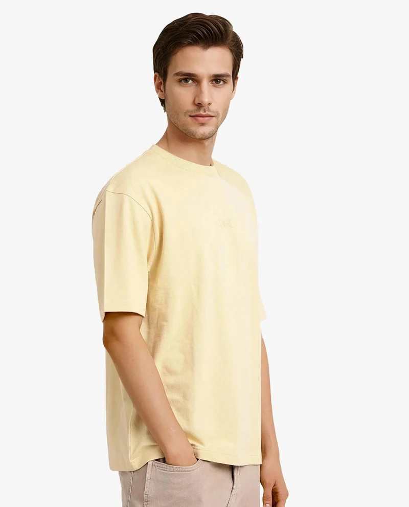 Rare Rabbit Men's Solid Oversized T-Shirt