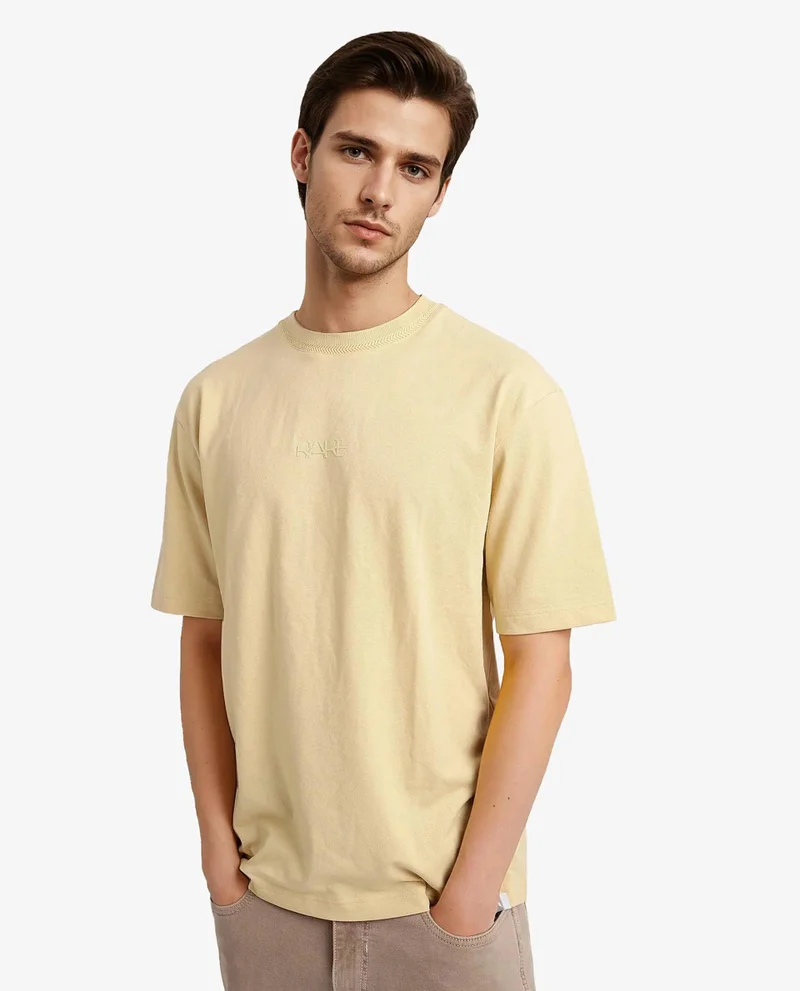 Rare Rabbit Men's Solid Oversized T-Shirt