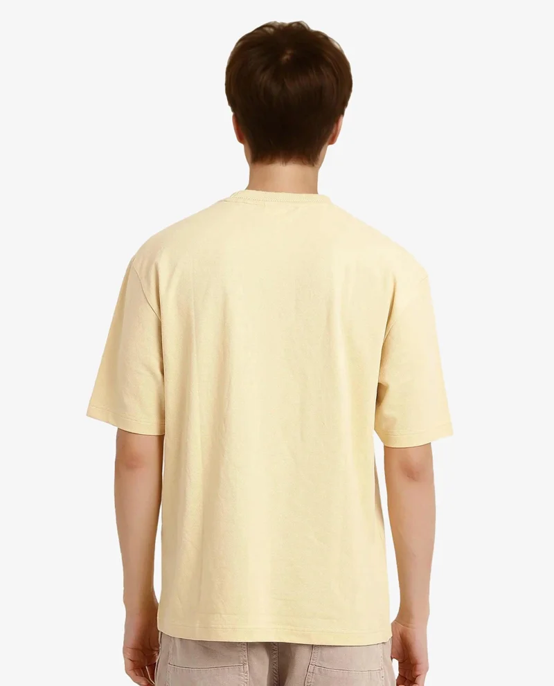 Rare Rabbit Men's Solid Oversized T-Shirt