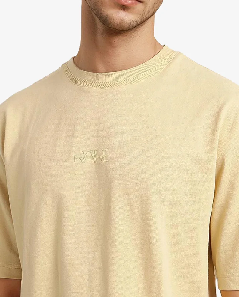 Rare Rabbit Men's Solid Oversized T-Shirt