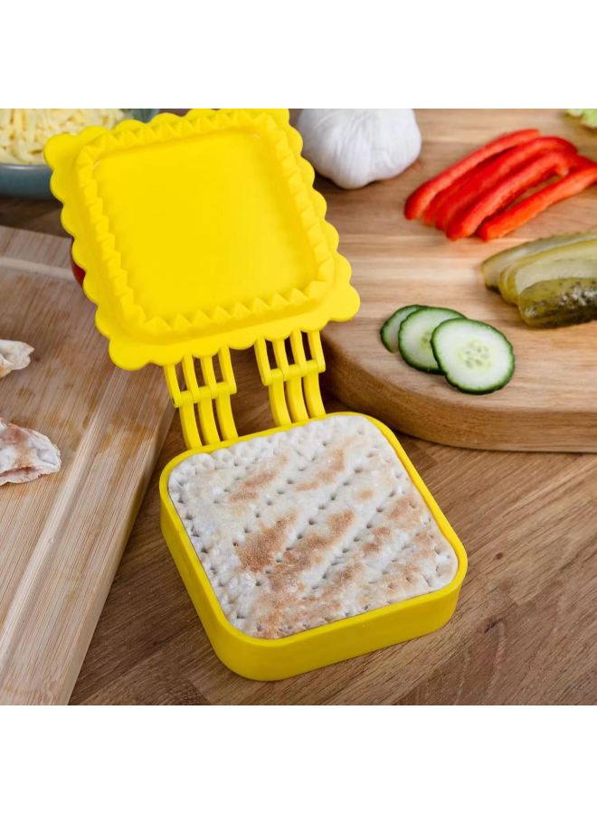 Two-pack Thin Toast For A Few Minutes To Make A Baked Snack Specially Designed For Low Calories-Specifications:9.5*9.5*3.2-Color:Lemon Yellow - Image 1