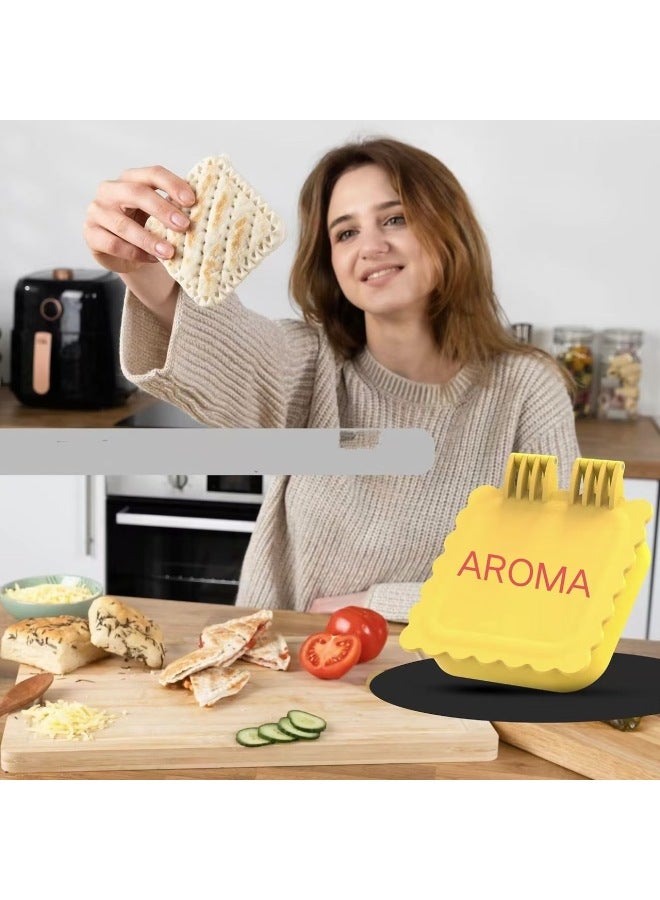 Two-pack Thin Toast For A Few Minutes To Make A Baked Snack Specially Designed For Low Calories-Specifications:9.5*9.5*3.2-Color:Lemon Yellow - Image 4