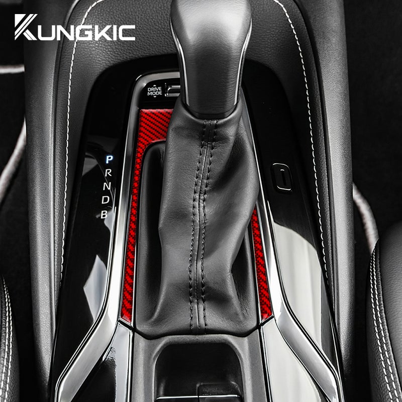 Real Soft Carbon Fiber Sticker For Toyota Corolla 2019 2020 2021 2022 2023 RHD LHD Center Console Gear Shift Accessories - Image 4