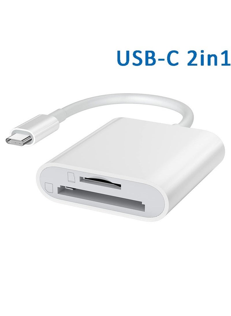 كينسو SD card reader for USB C devices, dual slot Micro SD card reader, compatible with iPhone15/16e with iPhone15/16 - Image 1