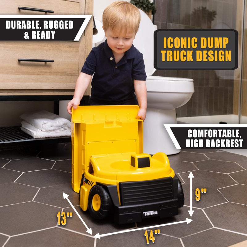 Tonka Dump Truck Potty Trainer for Toddlers, 2-in-1 Potty Chair and Potty Ring with Splash Guard, Built-in Handles, Easy Clean Removable Pot - Image 2