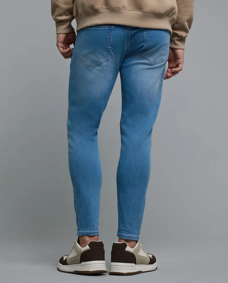 R&b  Solid Slim Fit Jeans with Button Closure for Men | Best Price UAE