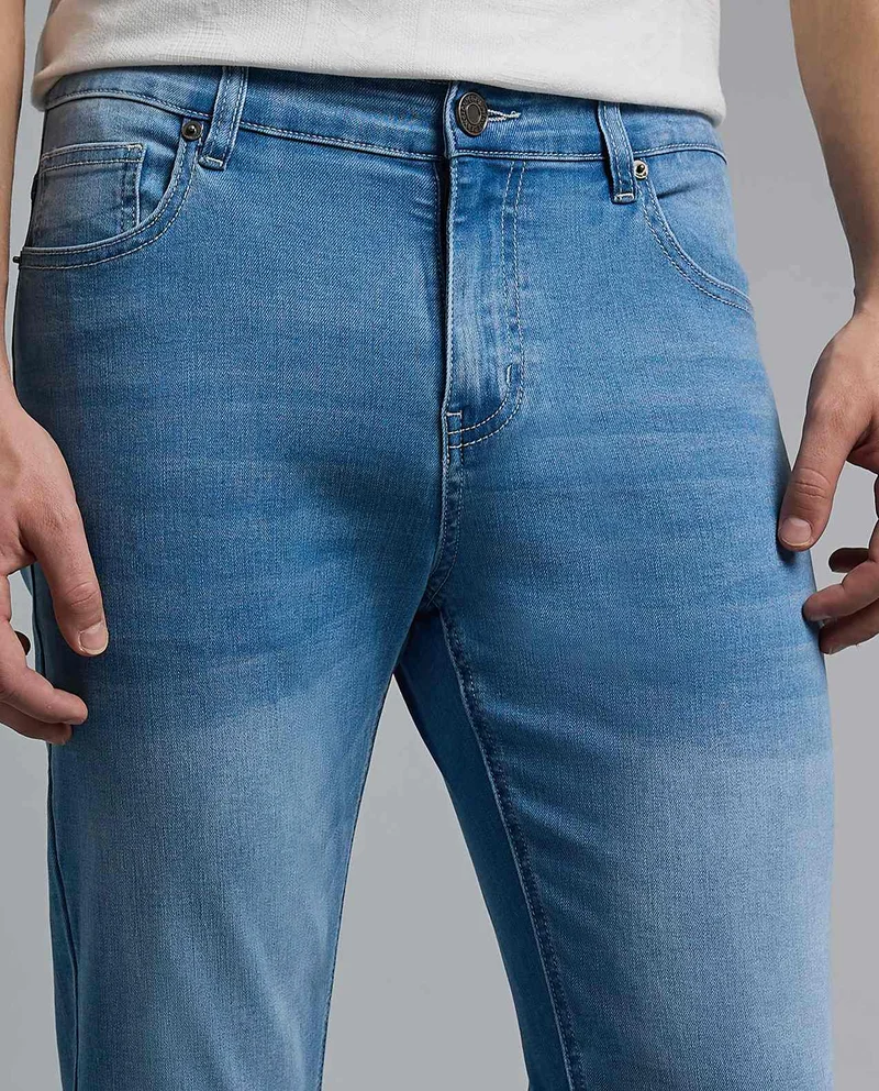 R&b  Solid Slim Fit Jeans with Button Closure for Men | Best Price UAE