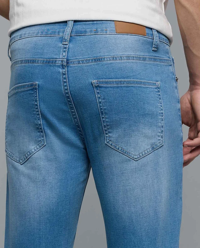 R&b  Solid Slim Fit Jeans with Button Closure for Men | Best Price UAE