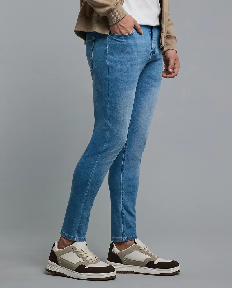 R&b  Solid Slim Fit Jeans with Button Closure for Men | Best Price UAE