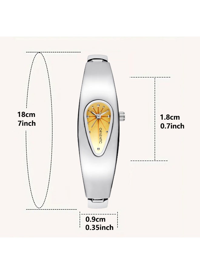 Longbo Elegant Oval Gold Dial  Quartz Watch | Minimalist Metal-Style Fashion Watch - Image 2
