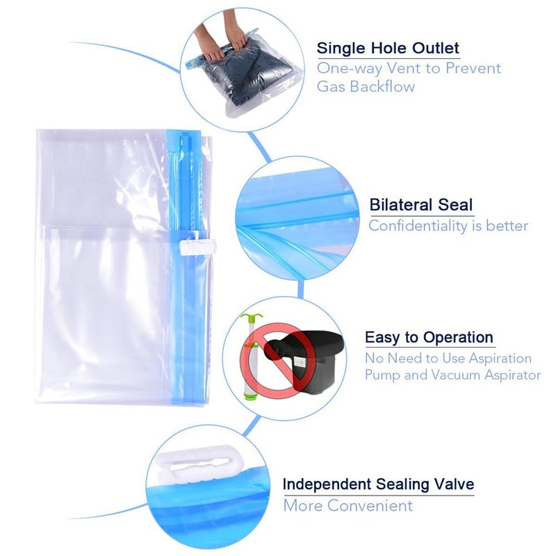 ALMING Compression Bags - Travel Essentials - 12 Pack Space Saver Bags - No Vacuum Pump Or Air Extractor is Needed - Storage Accessorie and Home Packing Organizers (transparent) - Image 3