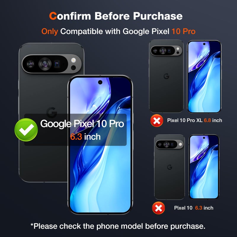 LK 2+2 Pack for Google Pixel 10 Pro Screen Protector+Camera Lens Protector - Image 2